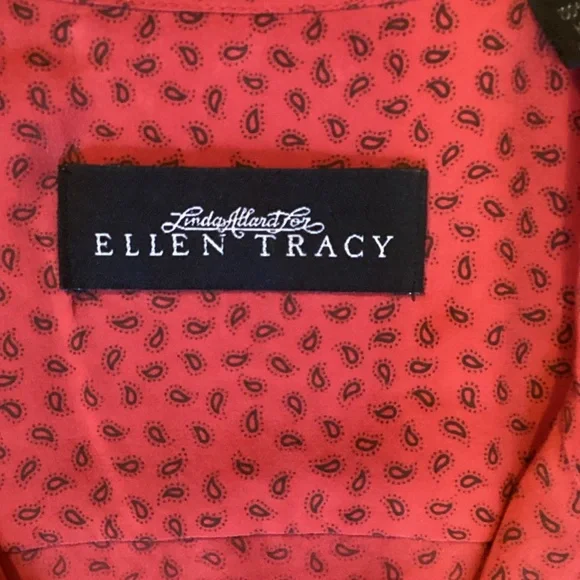 Ellen Tracy Chic Red Silk Pantsuit - Picture 8 of 16